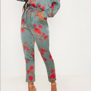 PLT Green Floral Cigarette Oants